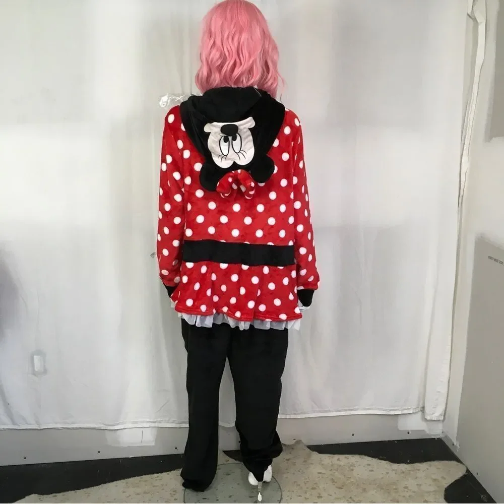 NEW Disney Minnie Mouse Fleece Hooded Onesie Sleepwear Costume 2X - Picture 7 of 13